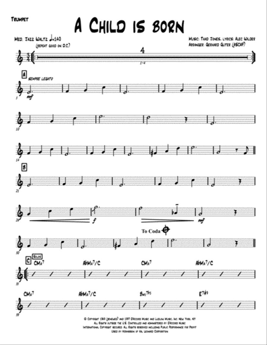 A Child Is Born Jazz Ensemble scores gallery preview page 1