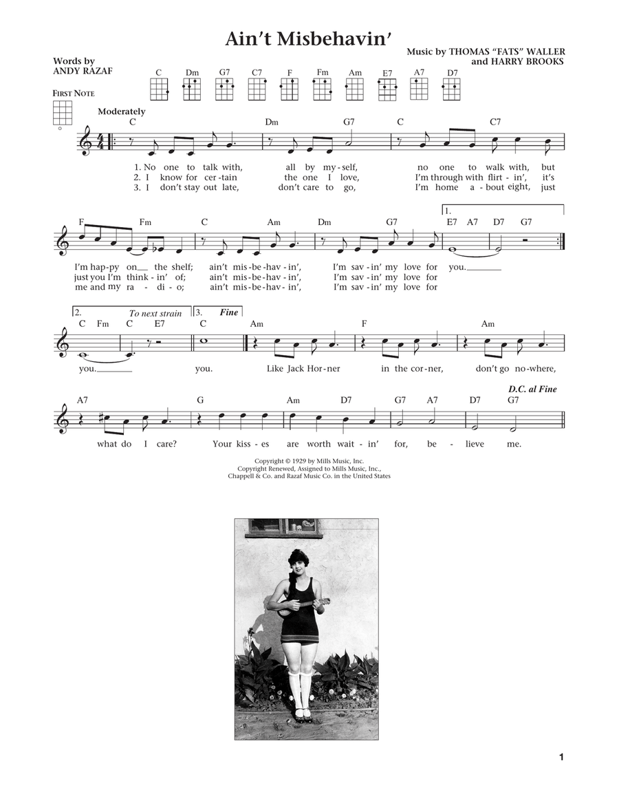 Ain't Misbehavin' (from The Daily Ukulele) (arr. Liz and Jim Beloff) Ukulele scores gallery preview page 1