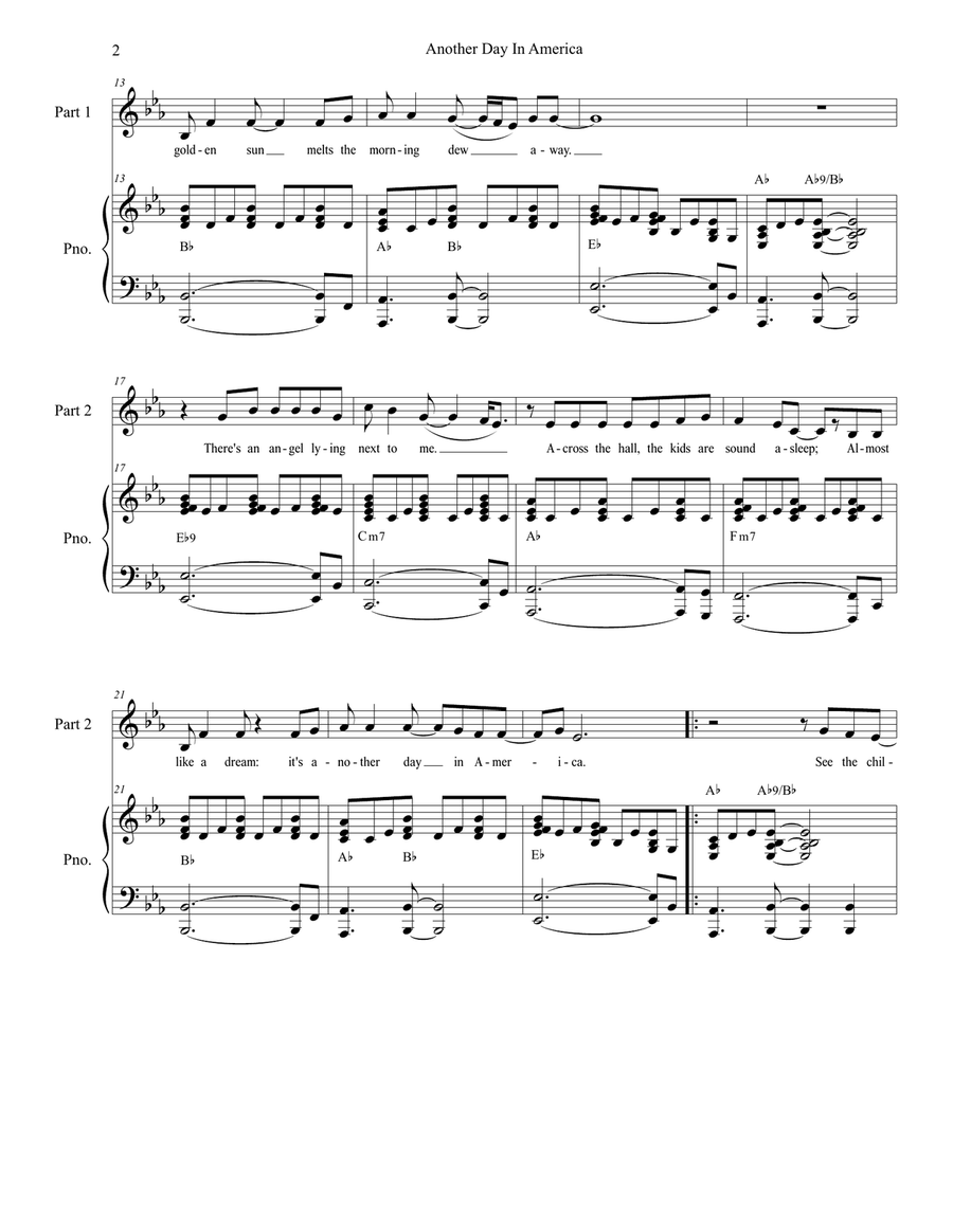 Another Day In America Choir scores gallery preview page 2