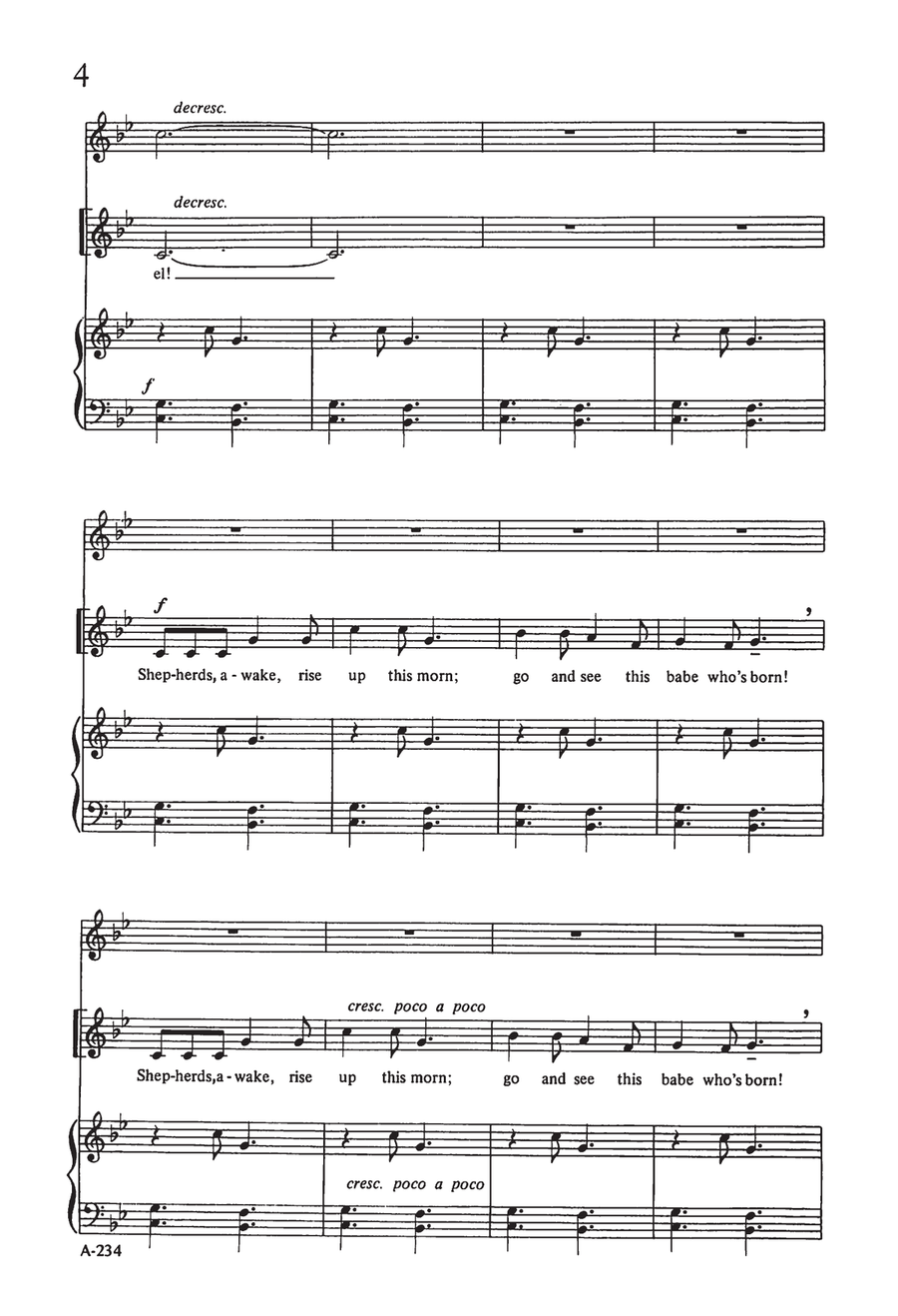 Shepherds, Awake Unison Choir - Digital Sheet Music page 4
