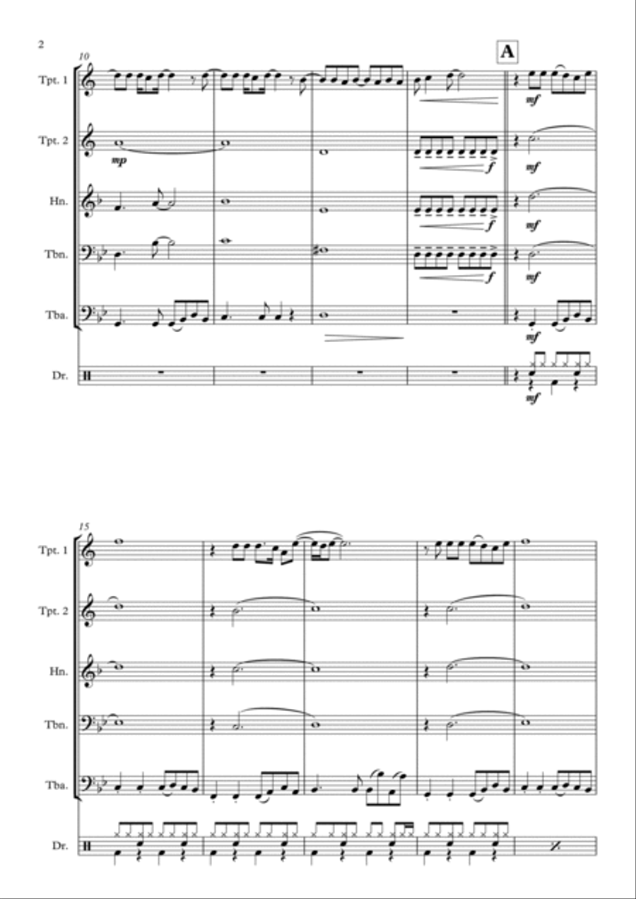 Flowers Flowers Brass Quintet scores gallery preview page 2