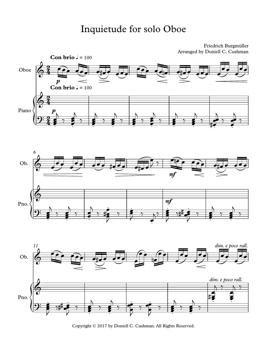 Inquietude for Oboe Piano scores gallery preview page 2