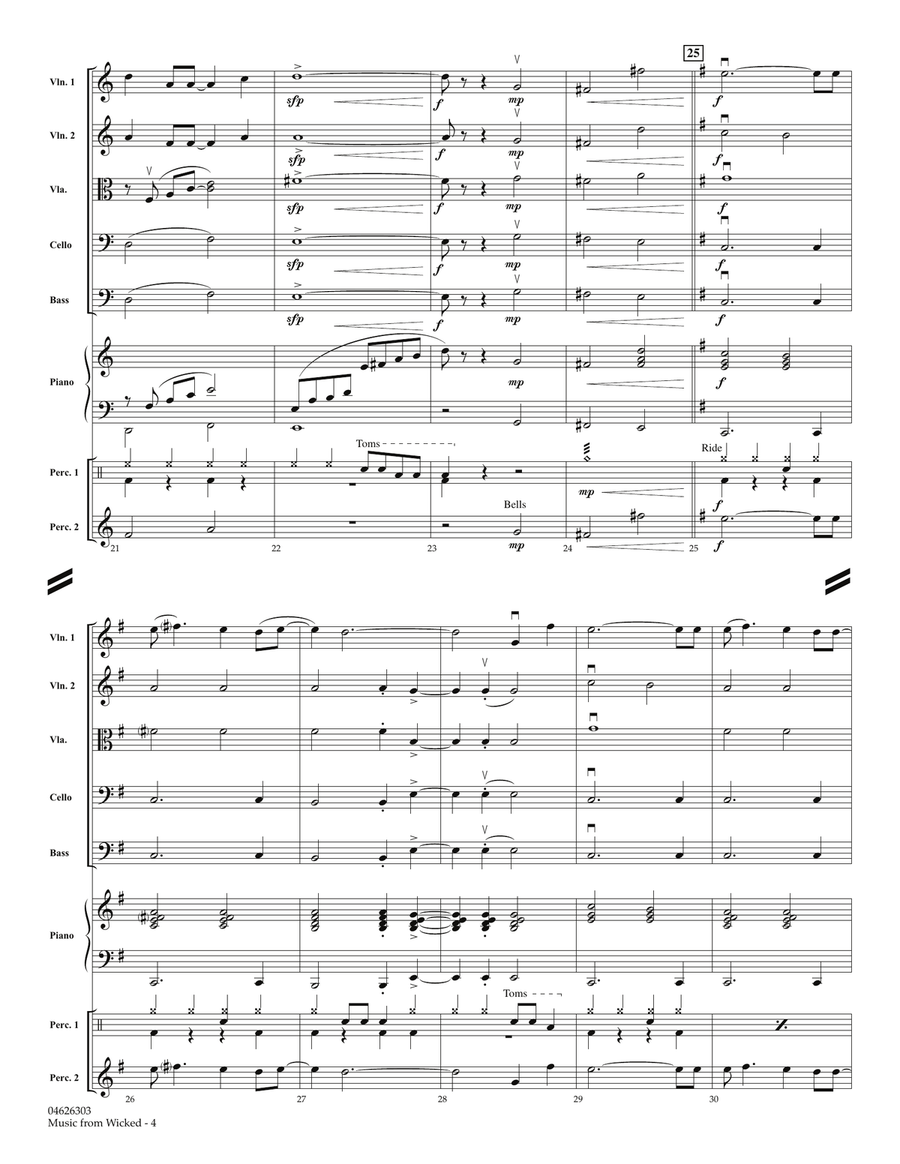 Music from Wicked - Full Score Orchestra scores gallery preview page 4