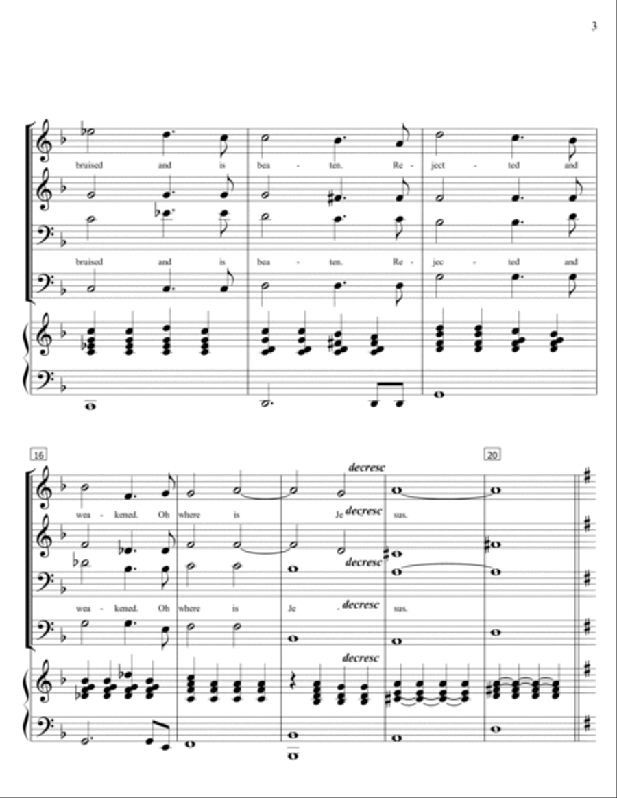Where Is Jesus 4-Part scores gallery preview page 3