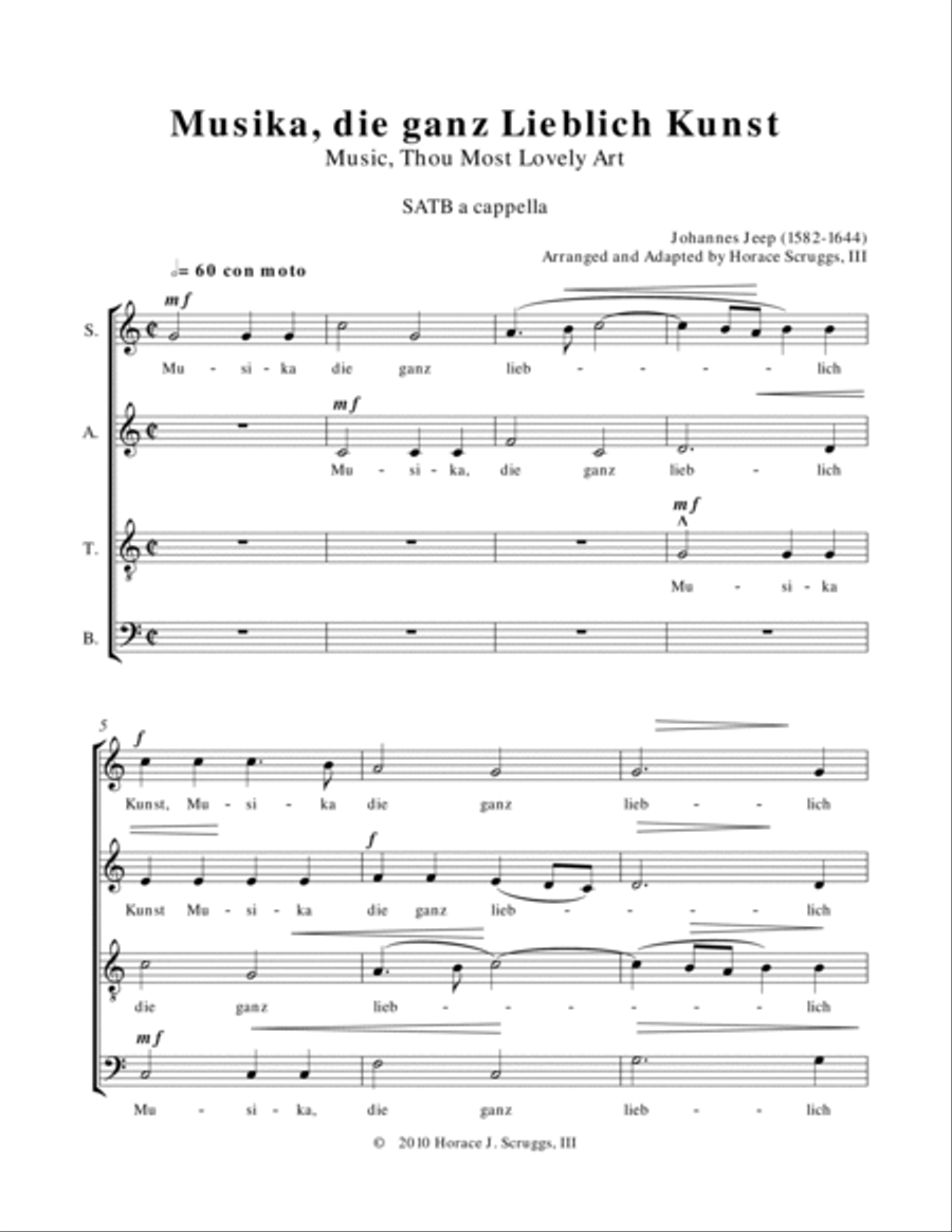 Musika Die Ganz Lieblich Kunst (Music Thou Most Noble Art) A Cappella scores gallery preview page 2