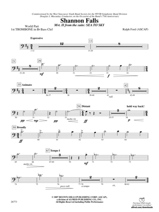 Shannon Falls (Movement 2 from Sea to Sky): (wp) 1st B-flat Trombone B.C.