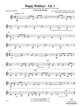 Happy Holidays---Vol. 1: B-flat Bass Clarinet