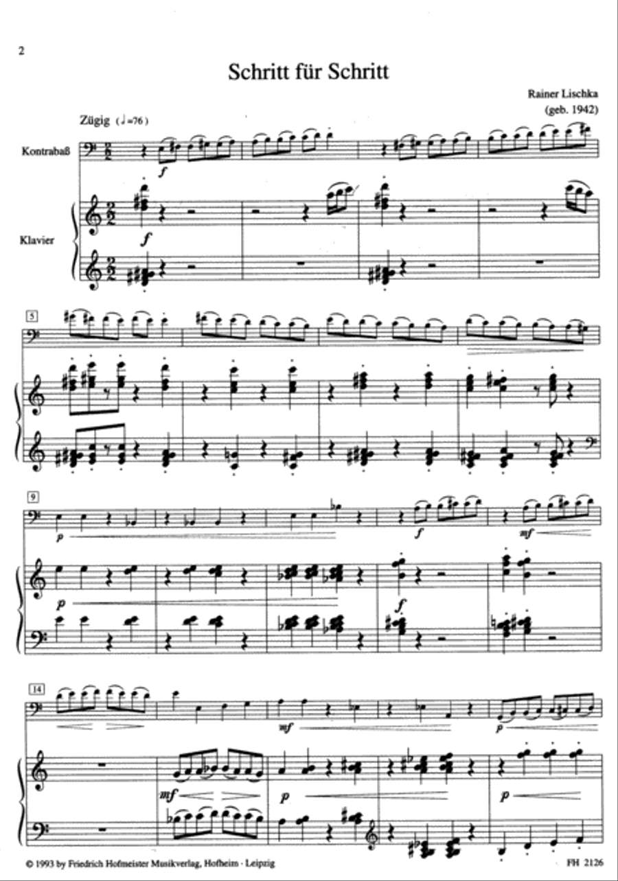 Vier kurzweilige Stücke Double Bass scores gallery preview page 1