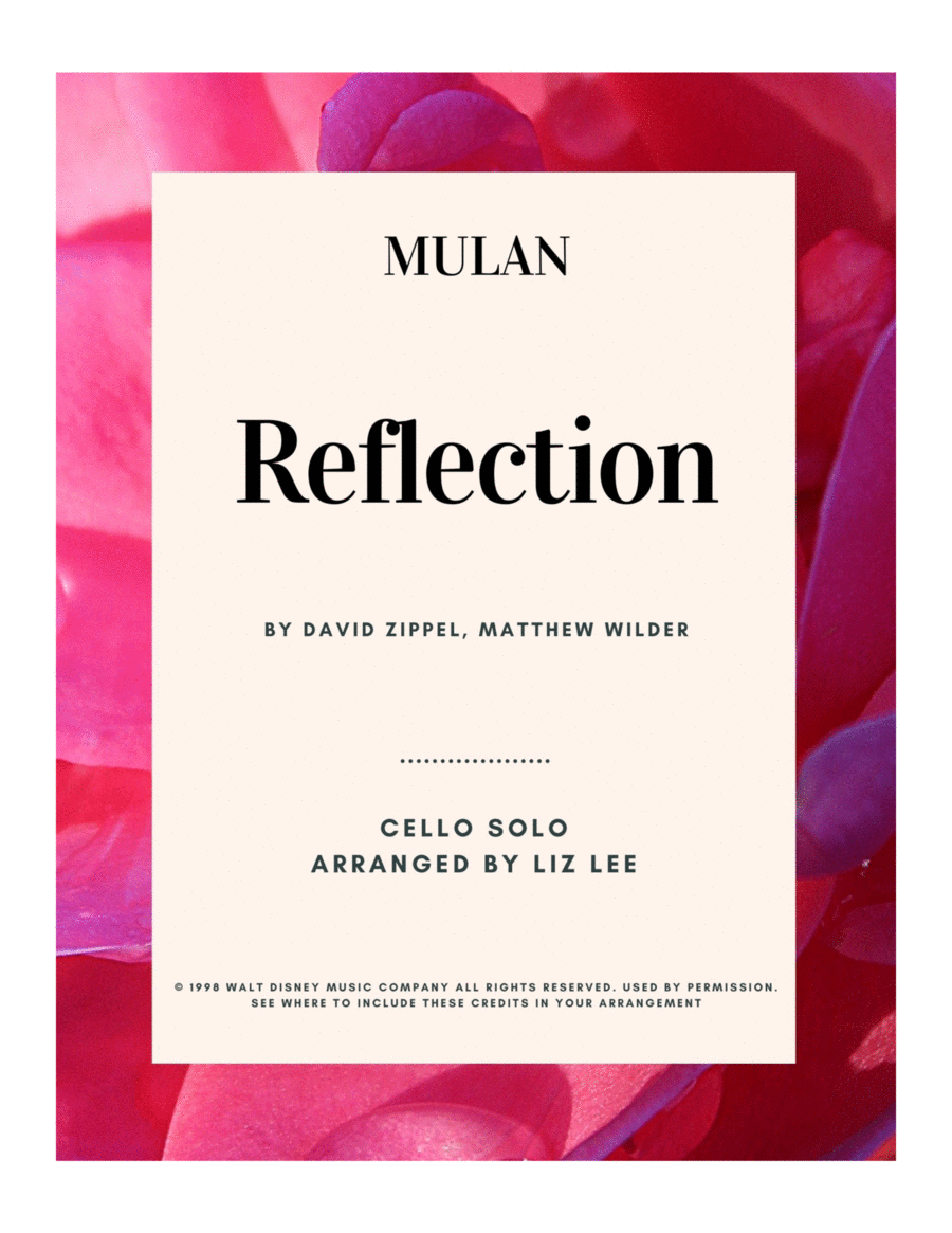 Reflection Cello Solo scores gallery preview page 1