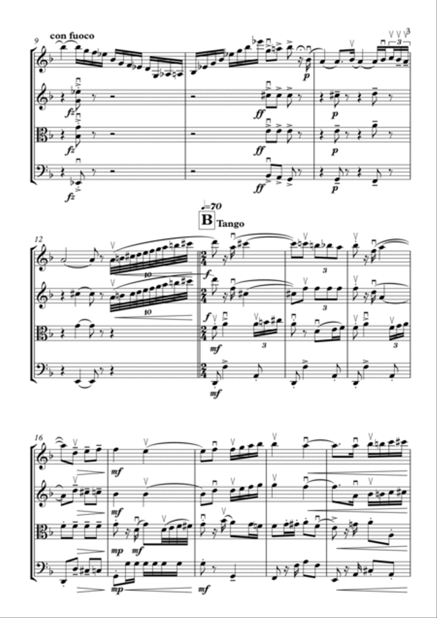 Jalousie (tango Tzigane) String Quartet scores gallery preview page 3