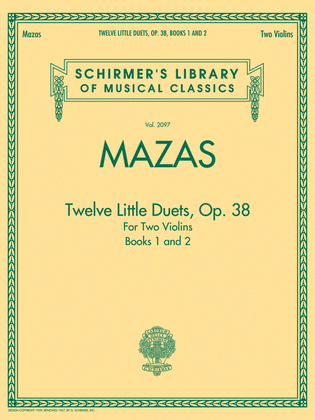 Book cover for Mazas – Twelve Little Duets for Two Violins, Op. 38, Books 1 & 2