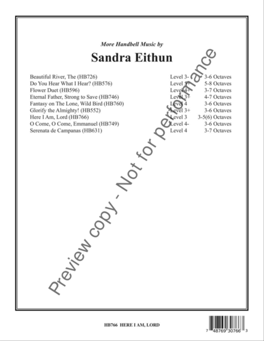 Here I Am, Lord - Eithun 6-Octaves scores gallery preview page 13