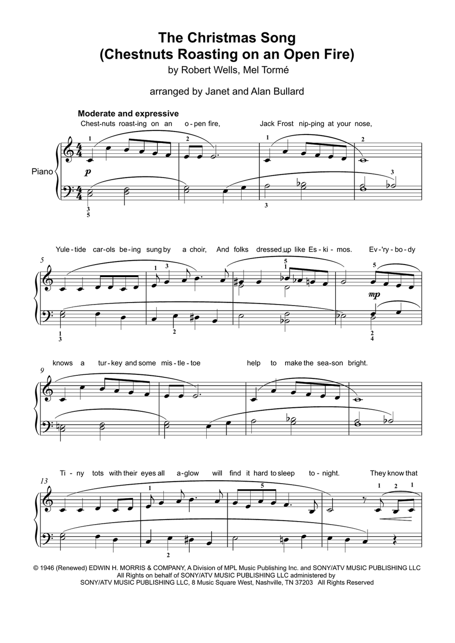 The Christmas Song (chestnuts Roasting On An Open Fire) Piano Method scores gallery preview page 1