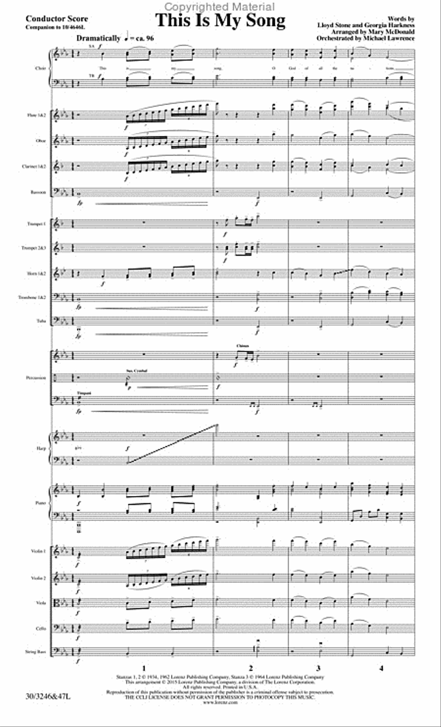This Is My Song - Orchestral Score and Parts Choir scores gallery preview page 4