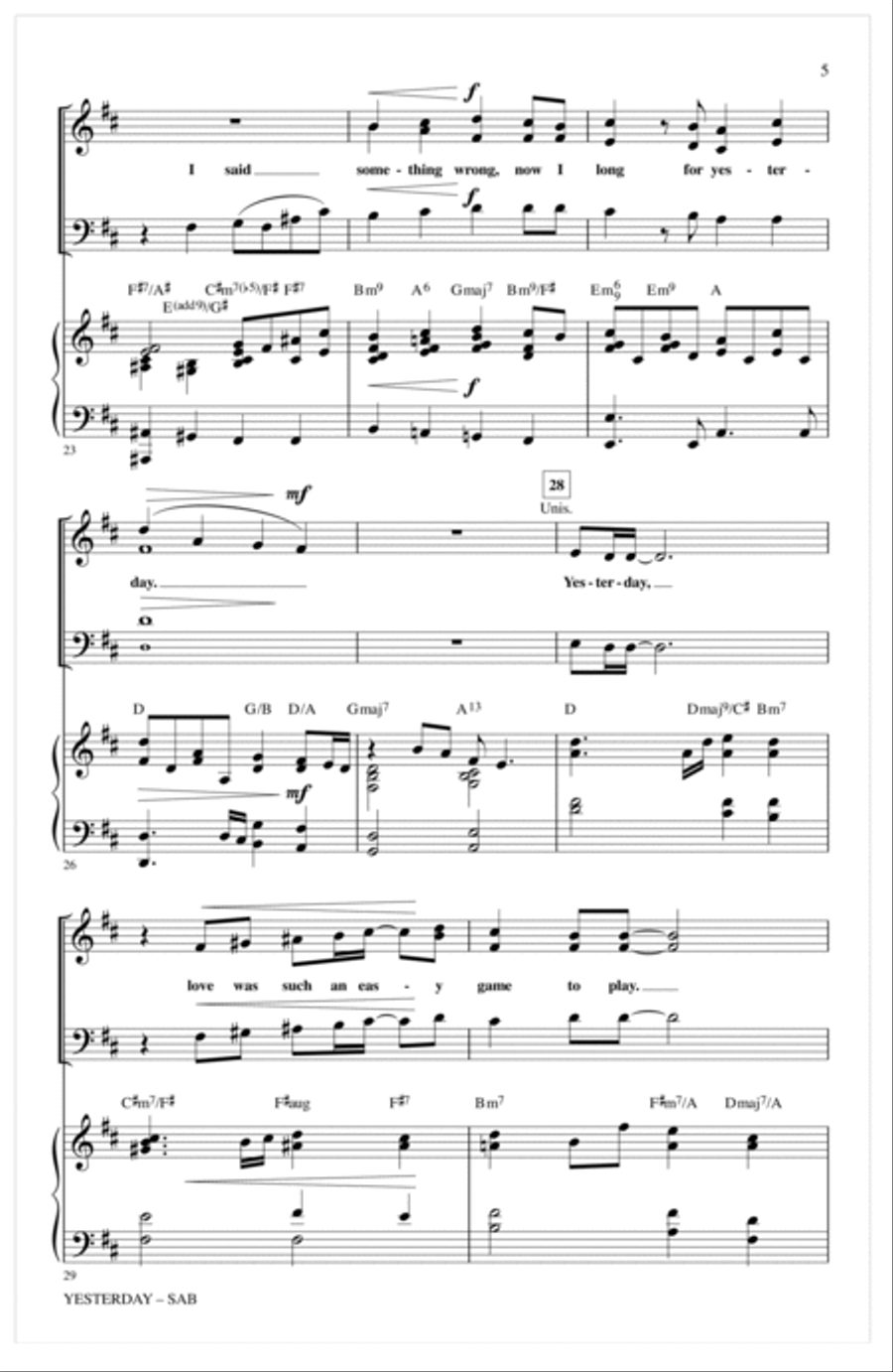 Yesterday 3-Part scores gallery preview page 4