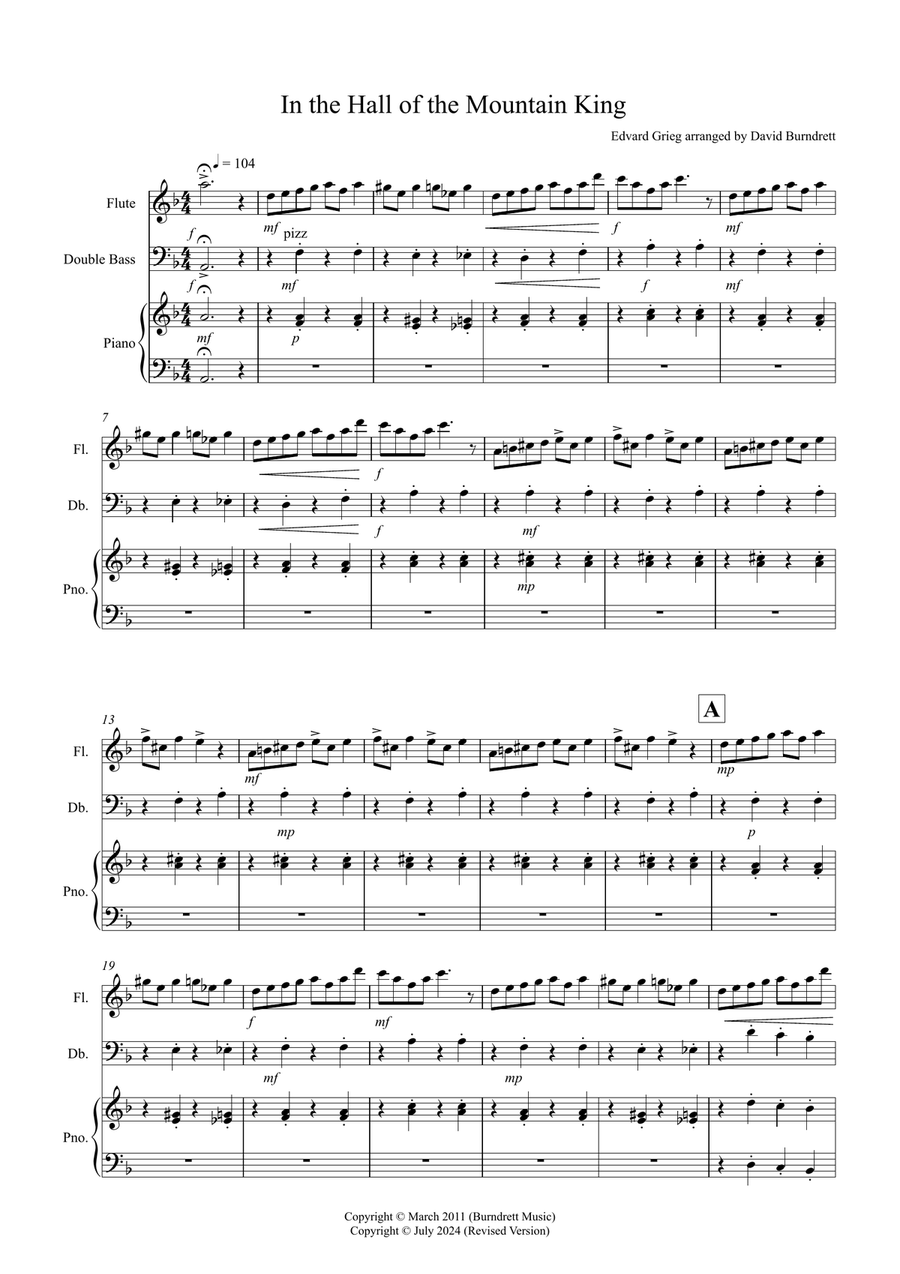 In the Hall of the Mountain King for Flute and Double Bass Duet In the Hall of the Mountain King for Flute and Double Bass Duet Flute scores gallery preview page 1