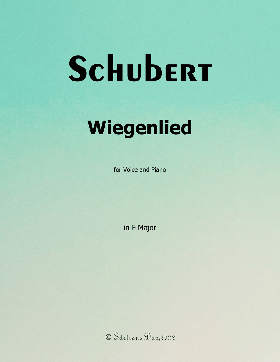 Wiegenlied, by Schubert, in F Major