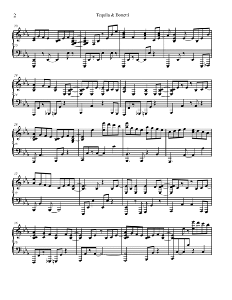 Tequila & Bonetti Piano Solo scores gallery preview page 2