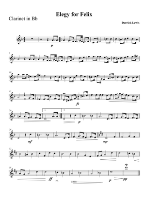 Elegy for Felix--Clarinet/Piano