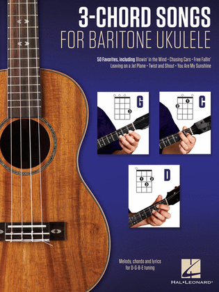 Book cover for 3-Chord Songs for Baritone Ukulele (G-C-D)