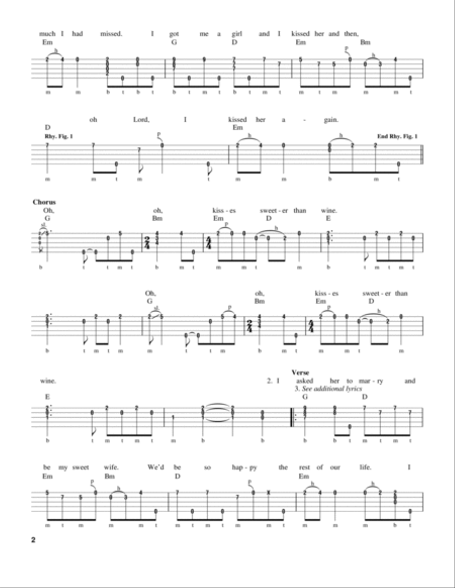 Kisses Sweeter Than Wine Banjo scores gallery preview page 2
