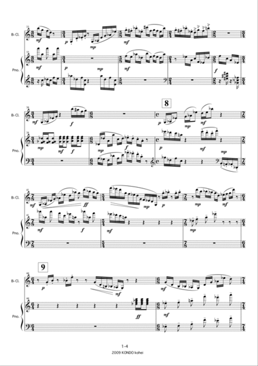 Dances on a windy day op.109 for B Clarinet and Piano Clarinet Solo scores gallery preview page 5