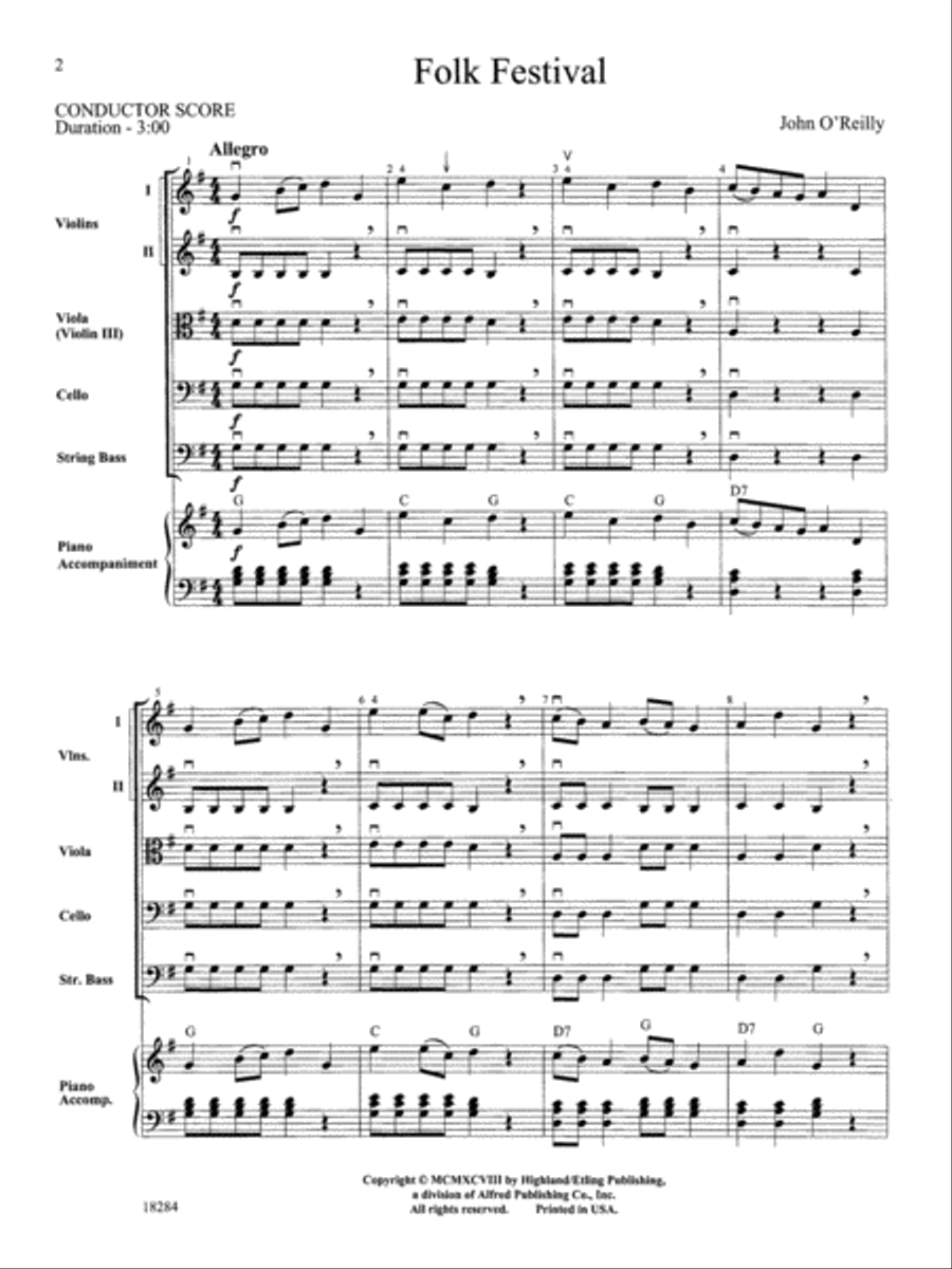 Folk Festival: Score Folk Festival: Score String Orchestra scores gallery preview page 2