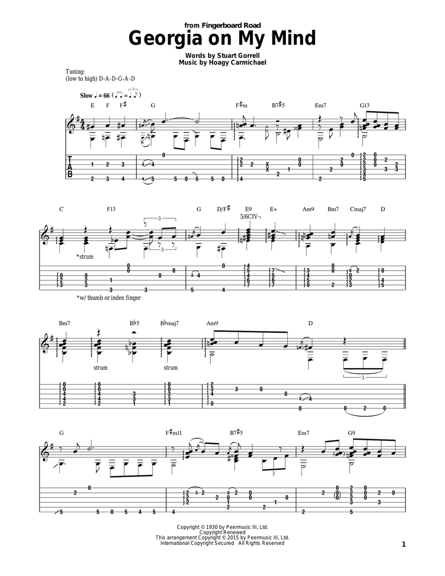 Georgia On My Mind Guitar Solo scores gallery preview page 1