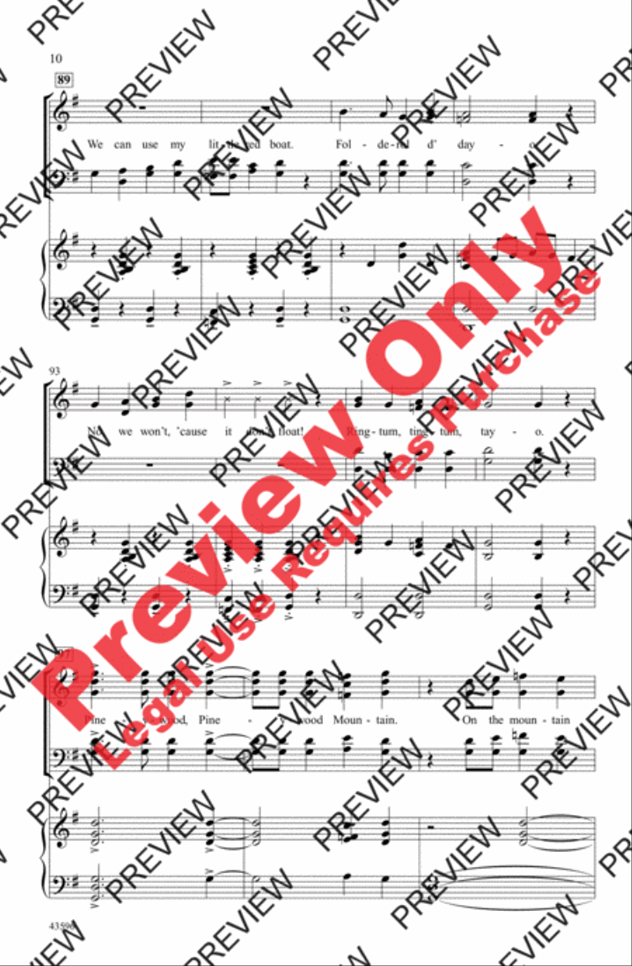 Pineywood Mountain 4-Part scores gallery preview page 10