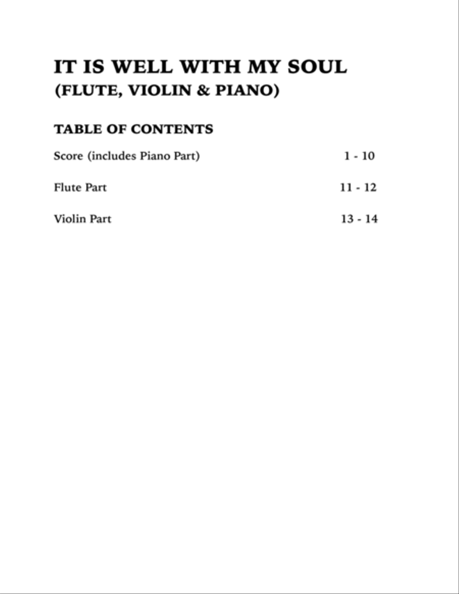 It Is Well With My Soul (Trio for Flute, Violin and Piano) Small Ensemble scores gallery preview page 4