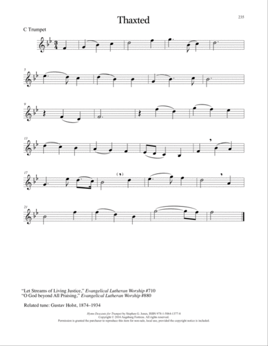 Hymn Descants for Trumpet C Trumpet scores gallery preview page 236