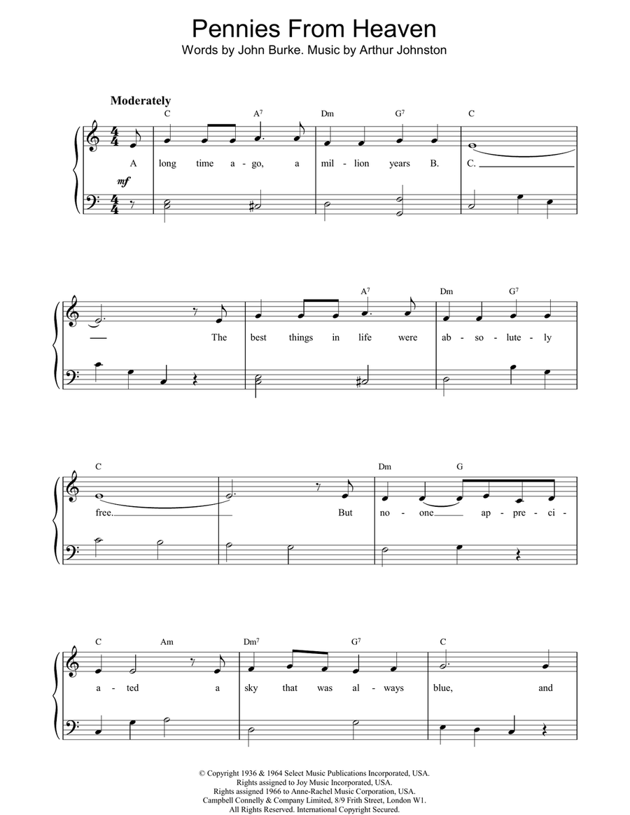 Pennies From Heaven Piano Solo scores gallery preview page 1