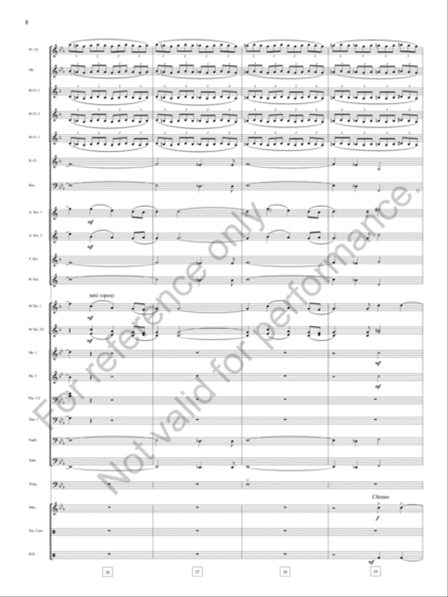Leaves That Descend To No Drum Concert Band scores gallery preview page 9