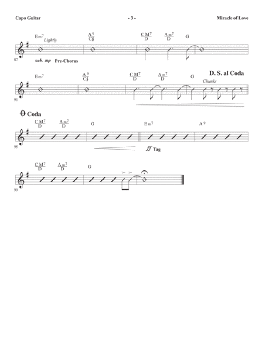 Miracle of Love (arr. Ed Hogan) - Capo Guitar Choir scores gallery preview page 3
