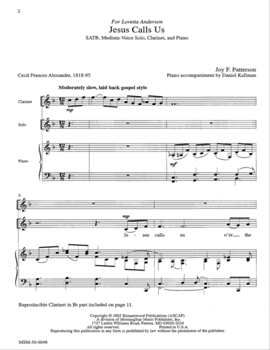 Jesus Calls Us 4-Part scores gallery preview page 2
