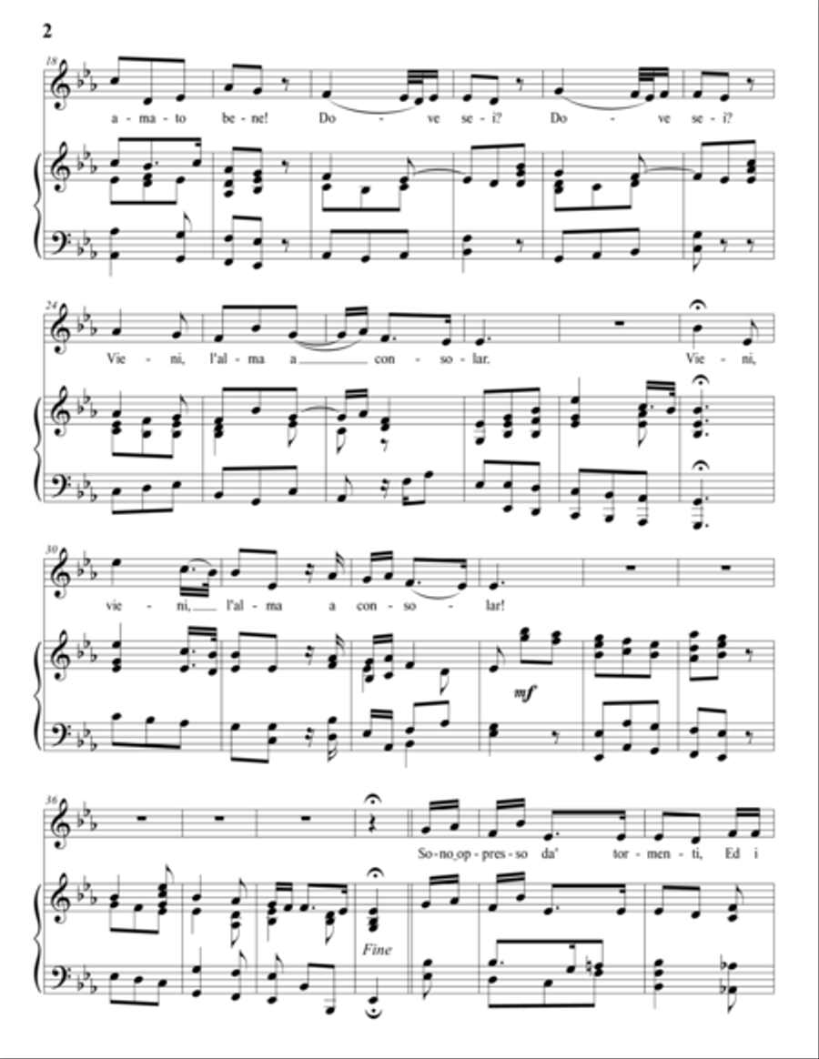 HANDEL: Dove sei? (transposed to E-flat major) Voice scores gallery preview page 3