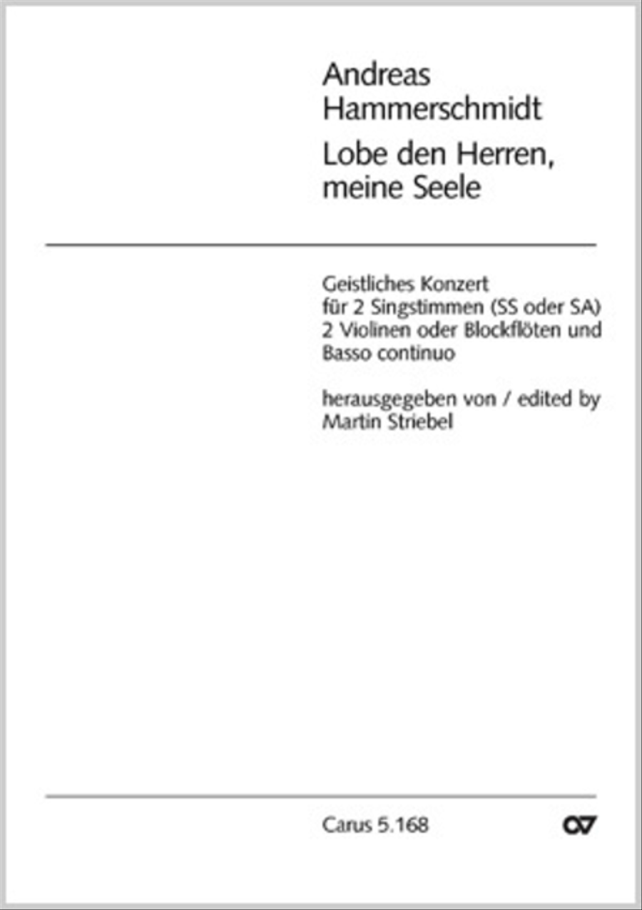 Praise the Almighty, O my spirit (Lobe den Herren, meine Seele) SA scores gallery preview page 1