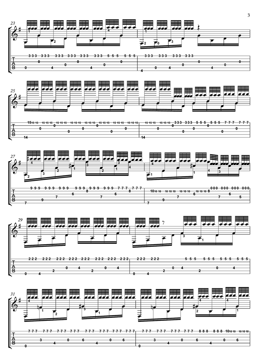 Ave Maria Guitar solo advanced with tablature Acoustic Guitar scores gallery preview page 3