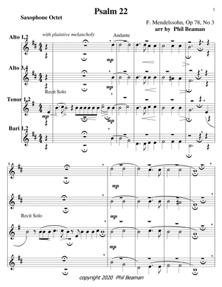 Psalm 22-Mendelssohn-Saxophone octet