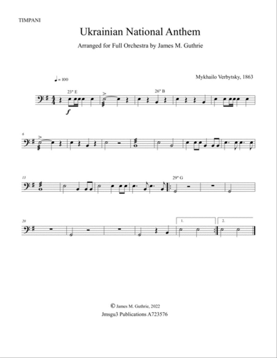 Ukrainian National Anthem for Full Orchestra Full Orchestra scores gallery preview page 6