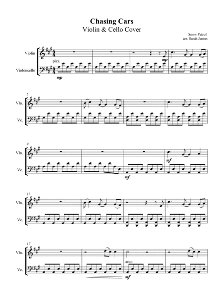 Chasing Cars Score and Parts scores gallery preview page 2