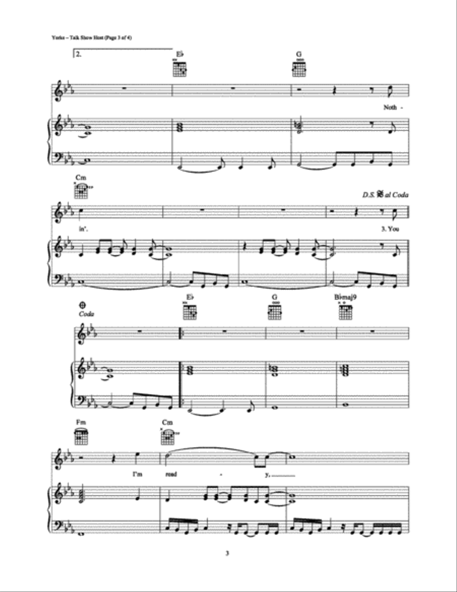 Talk Show Host Piano, Vocal, Guitar scores gallery preview page 3