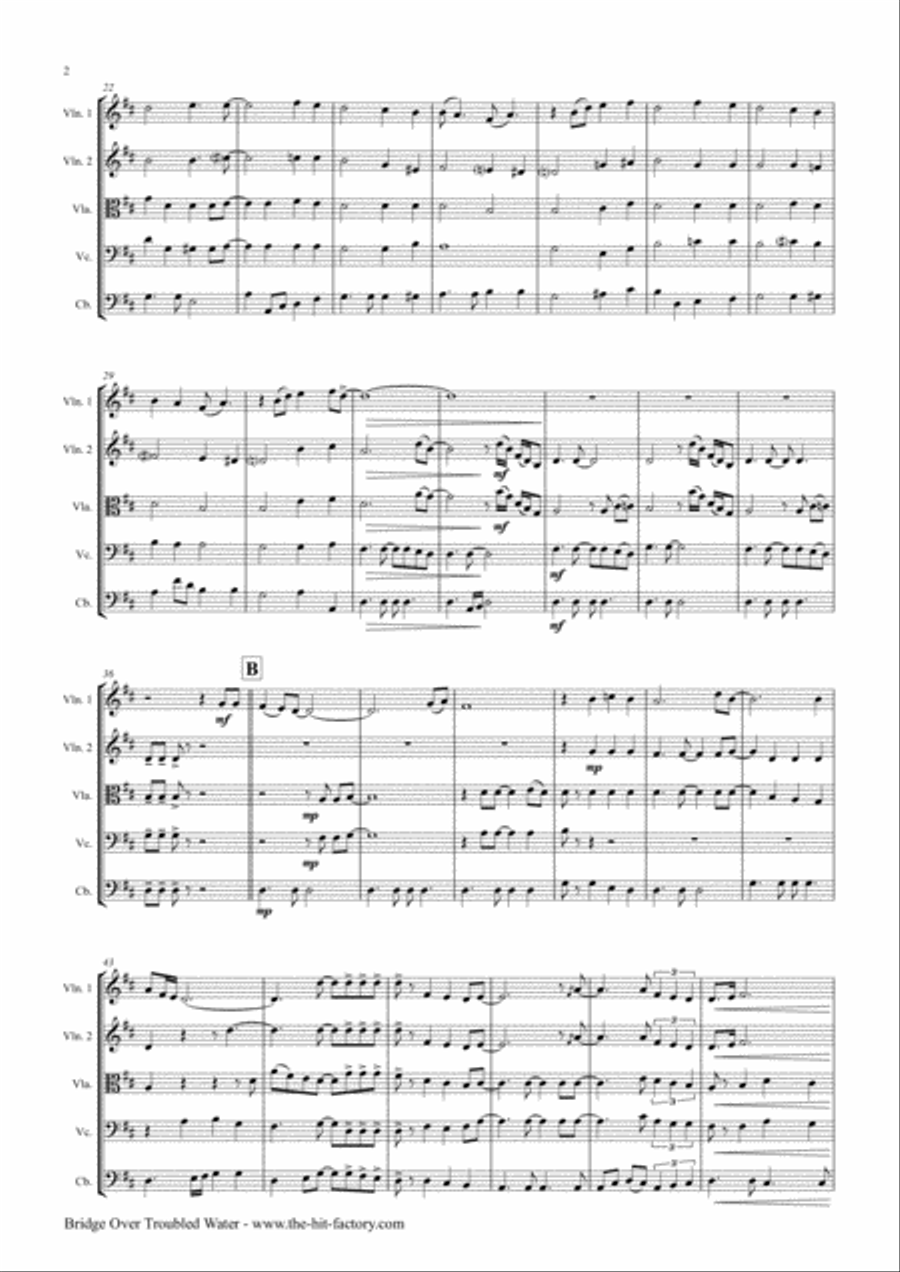 Bridge Over Troubled Water String Orchestra scores gallery preview page 2
