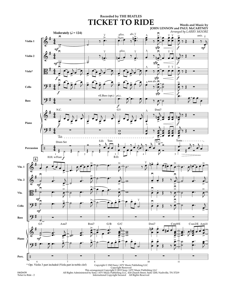 Ticket to Ride - Conductor Score (Full Score) String Orchestra scores gallery preview page 2