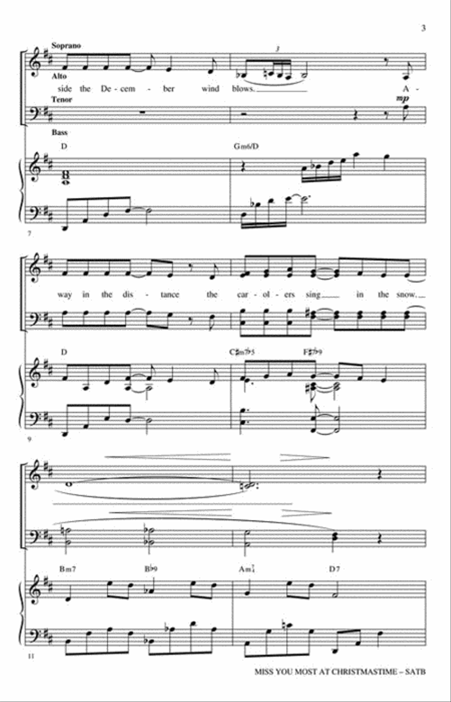 Miss You Most at Christmas Time Choir scores gallery preview page 3