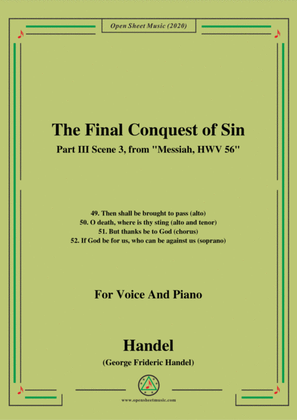 Book cover for Handel-Messiah,HWV 56,Part III,Scene 3,for Voice and Piano