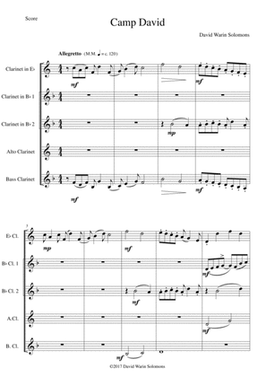 Camp David for clarinet quintet (lower version)