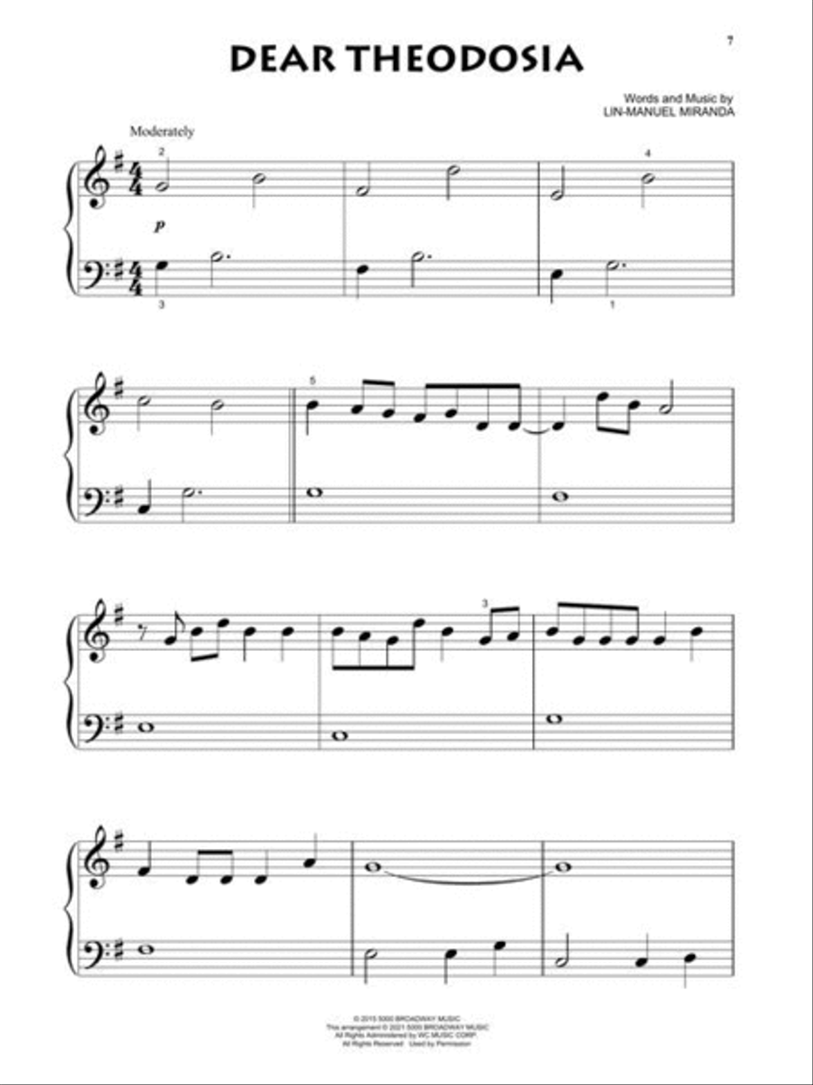 Hamilton – Beginning Piano Solo Piano Solo scores gallery preview page 6