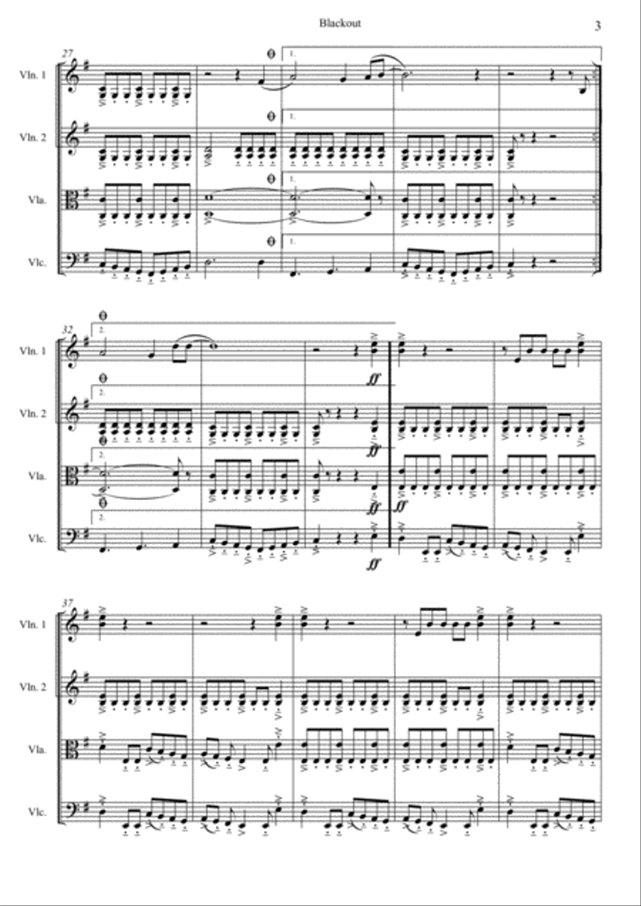 Blackout String Quartet scores gallery preview page 3
