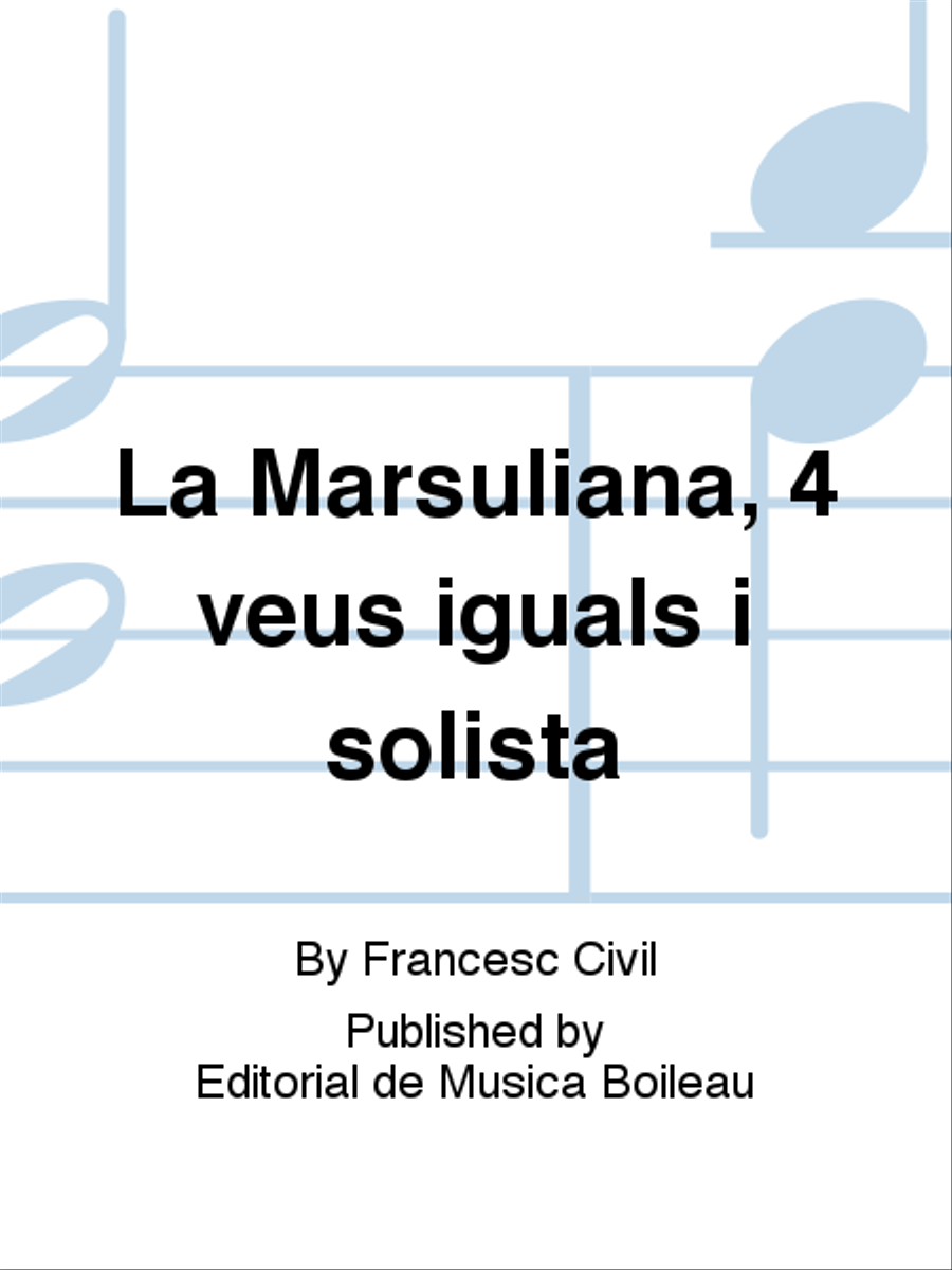 La Marsuliana, 4 veus iguals i solista Voice scores gallery preview page 1